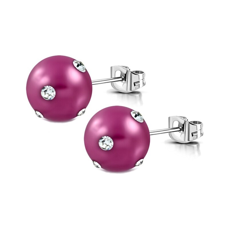 CITY STORM Dámske náušnice perličky s očkami Gilly - ružové 8 mm 66853536