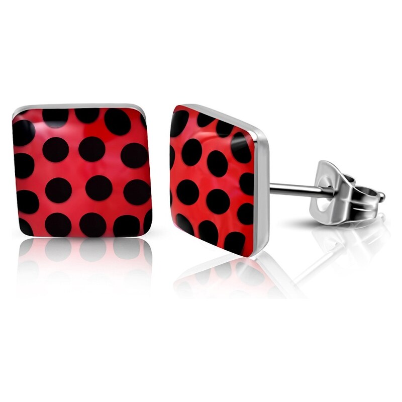 CITY STORM Náušnice z chirurgickej ocele štvorcové bodkované 66853768