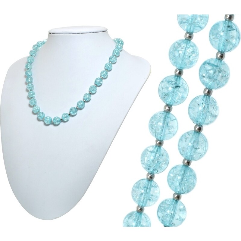 CITY STORM Dámsky náhrdelník z koráliek a ocele - modrý 10 mm 66888724