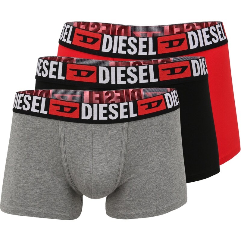 DIESEL Boxerky Damien sivá melírovaná / svetločervená / čierna / biela 66119527