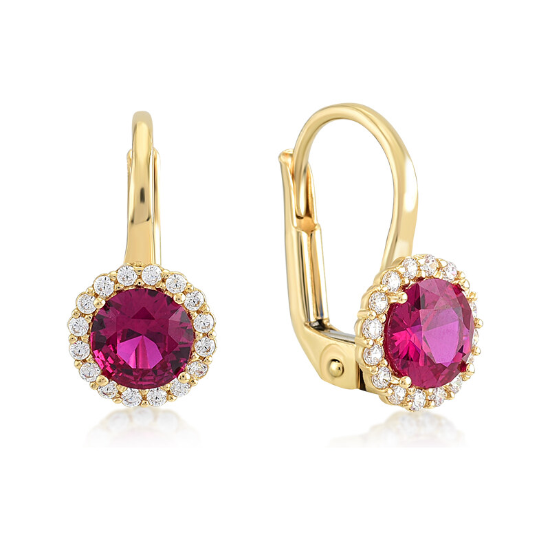 Lillian Vassago Zlaté patentové náušnice s farebnými a čírymi zirkónmi 22000003