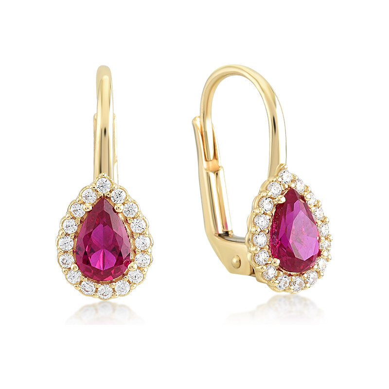 Lillian Vassago Zlaté patentové náušnice s farebnými a čírymi zirkónmi 60565049