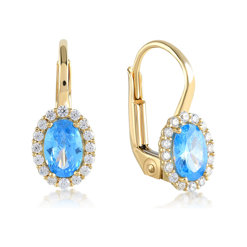 Lillian Vassago Zlaté patentové náušnice s farebnými a čírymi zirkónmi 22000008