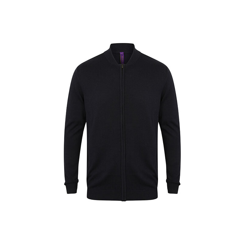 Pánsky pletený cardigan na zips bomber Henbury 62676267