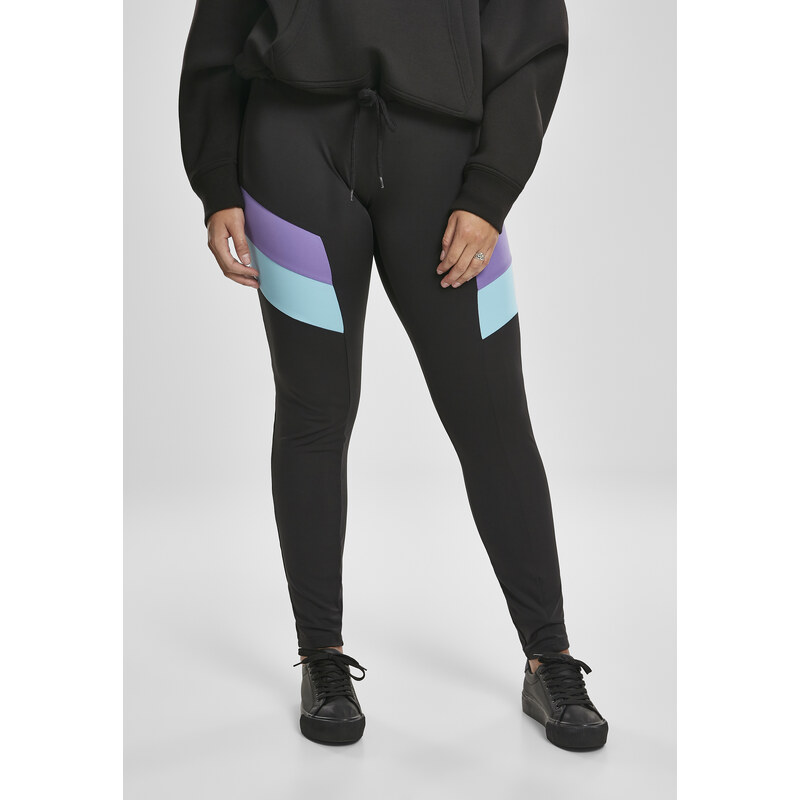 Urban Classics Womens Color Block Leggings Black/Ultraviolet 50688850