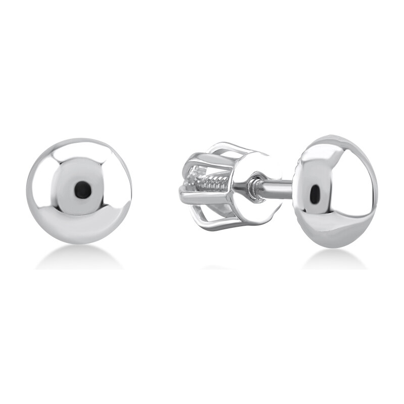 Lillian Vassago Náušnice lesklé polguľôčky, biele zlato LLV11-GER043W 24335166