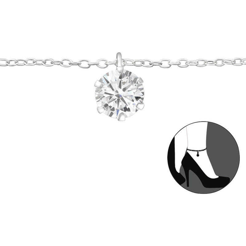 all4Silver Srieborná retiazka na nohu M27635-A4S 21333352