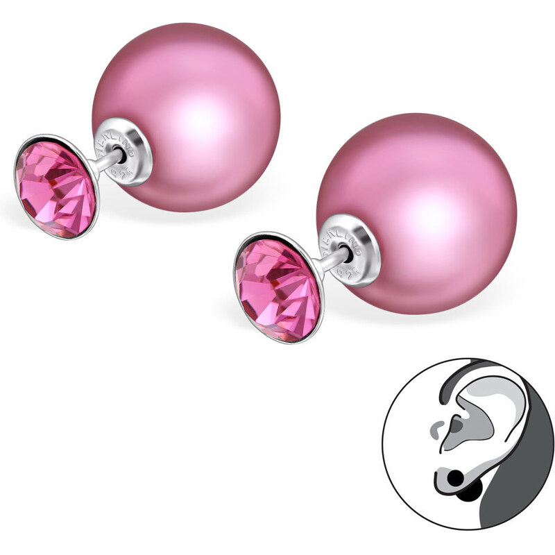 all4Silver Obojstranné strieborné náušnice M29294-A4S 21333368