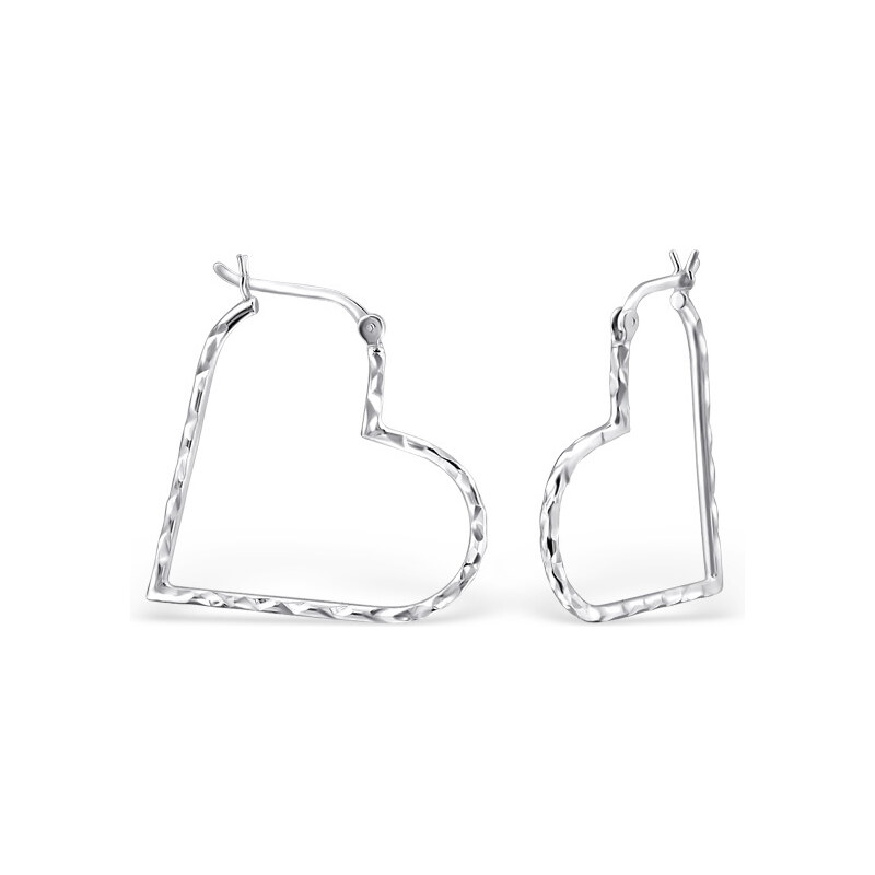 all4Silver Strieborné náušnice Srdce M23923-A4S kruhy 21333342