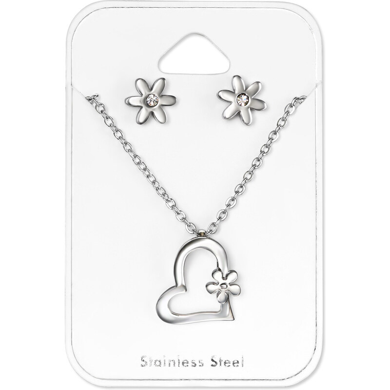 all4Silver Oceľový náhrdeľník Kvetinková sada M30135-A4S 21333376