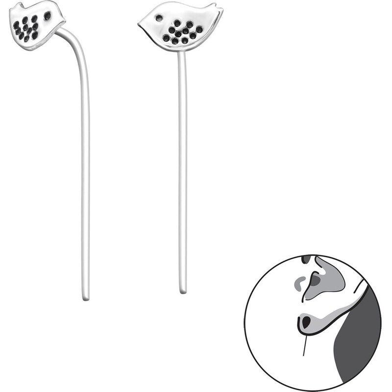 all4Silver Strieborné náušnice Vtáčik M31304-A4S 21333383
