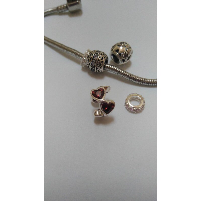 all4Silver Strieborné srdiečkové koliesko Granat zirkónia A4S13924-ru 21333480