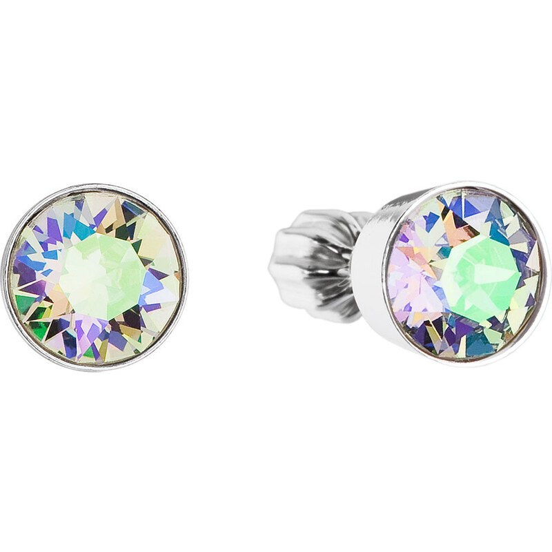 Evolution Group Strieborné napichovacie náušnice s krištálmi zelené 21333625