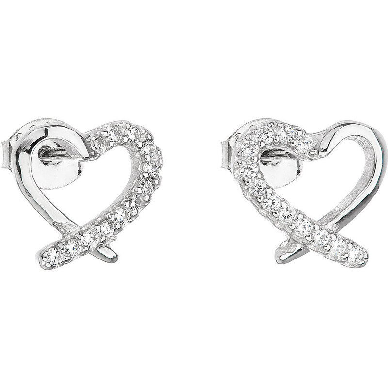 Evolution Group Strieborné napichovacie náušnice so zirkónom biele 21333747