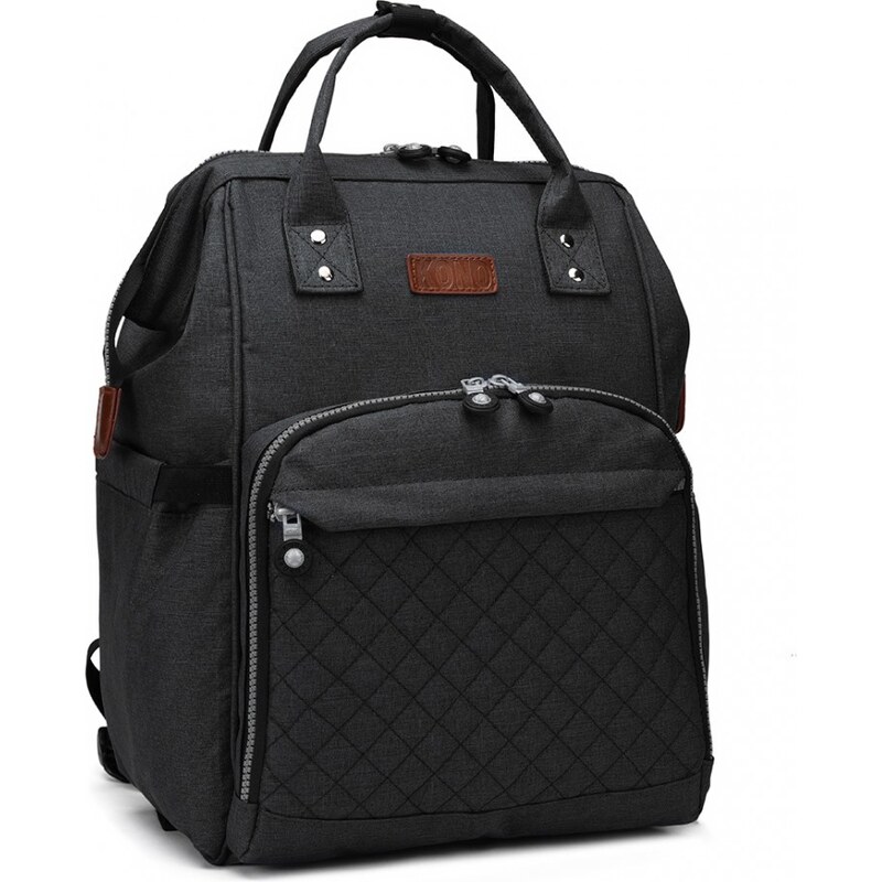 Kono batoh pre mamičky vhodný aj na kočík čierny 21334429