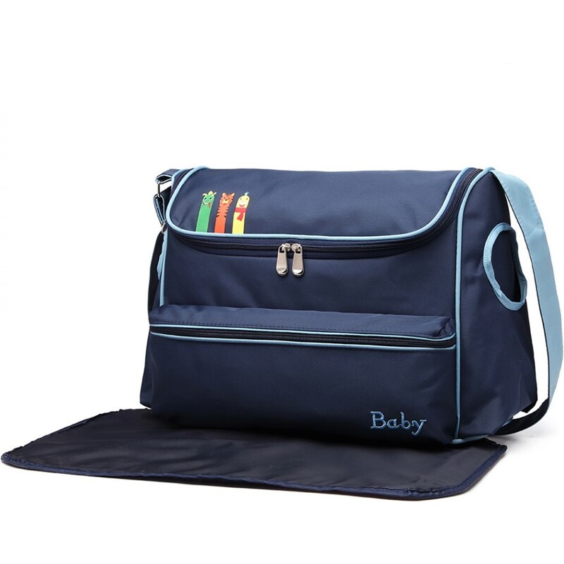 KONO Prebaľovacia taška s podložkou zvieratká modrá 21334431