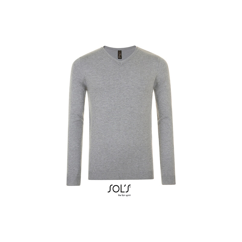 Pánsky pletený Slim fit pulóver do V Sols 62676288