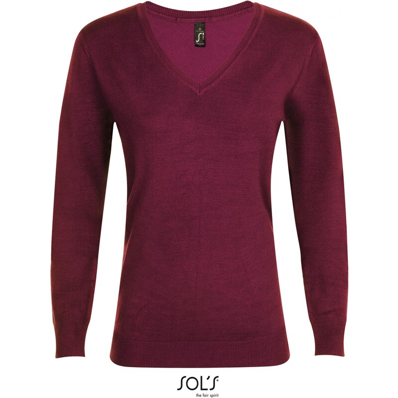 Dámsky pletený Slim fit pulóver do V Sols 62676294