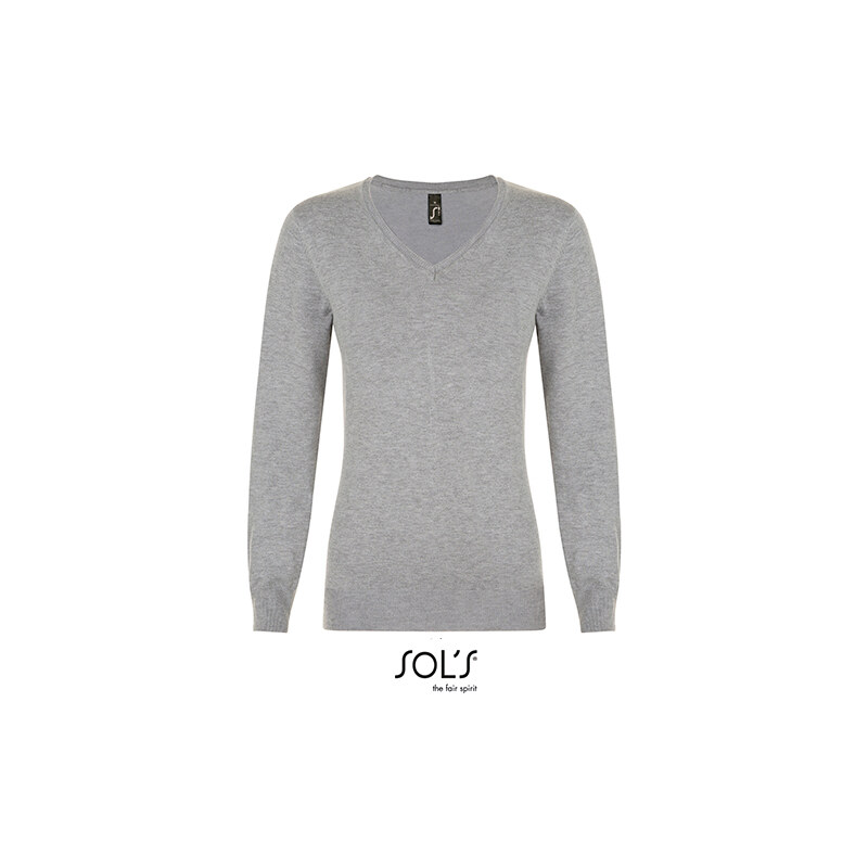 Dámsky pletený Slim fit pulóver do V Sols 62676291