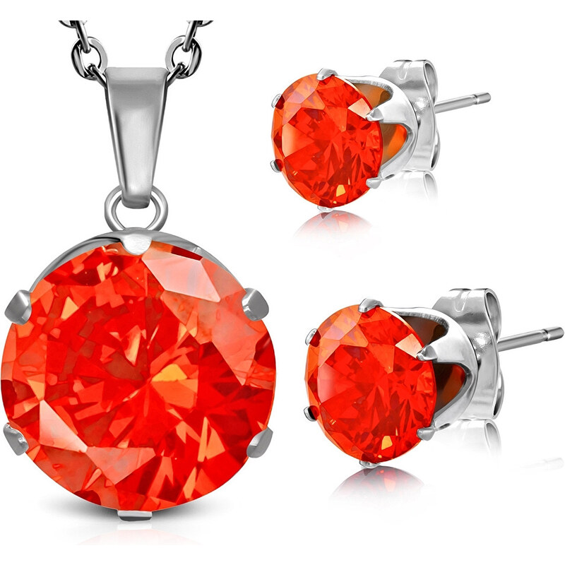 CITY STORM Set retiazka s príveskom a náušnic červený 66889448