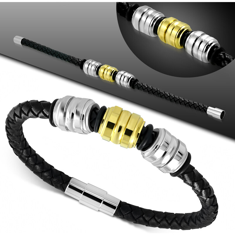 CITY STORM Náramok čierny z eko kože 66888907