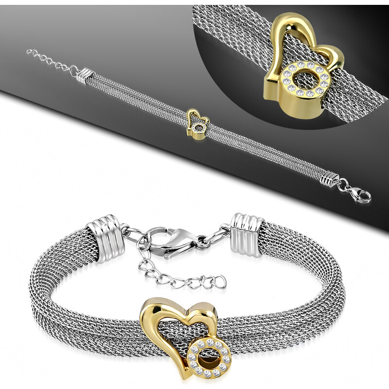 CITY STORM Náramok so srdiečkom zlatým 66888927