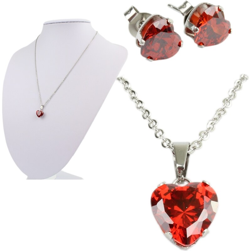 CITY STORM Retiazka a náušnice srdiečka set 66889149