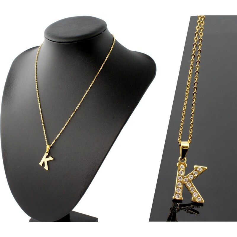 CITY STORM Retiazka s príveskom s písmenom - K - 2 cm v zlatej farbe 66889310