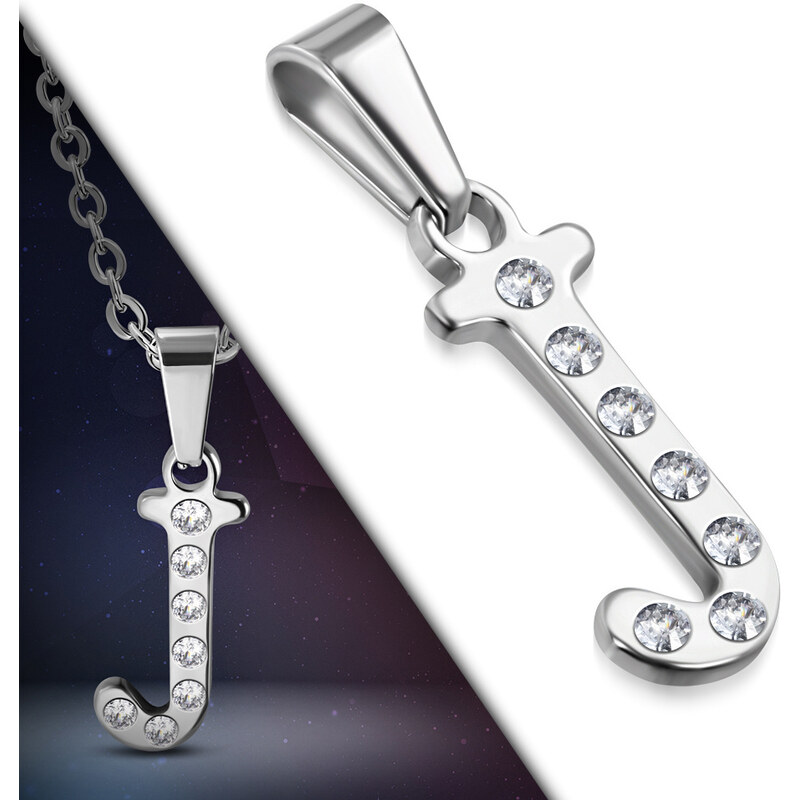 CITY STORM Retiazka s príveskom s písmenom - J - s očkami 2 cm 66889309