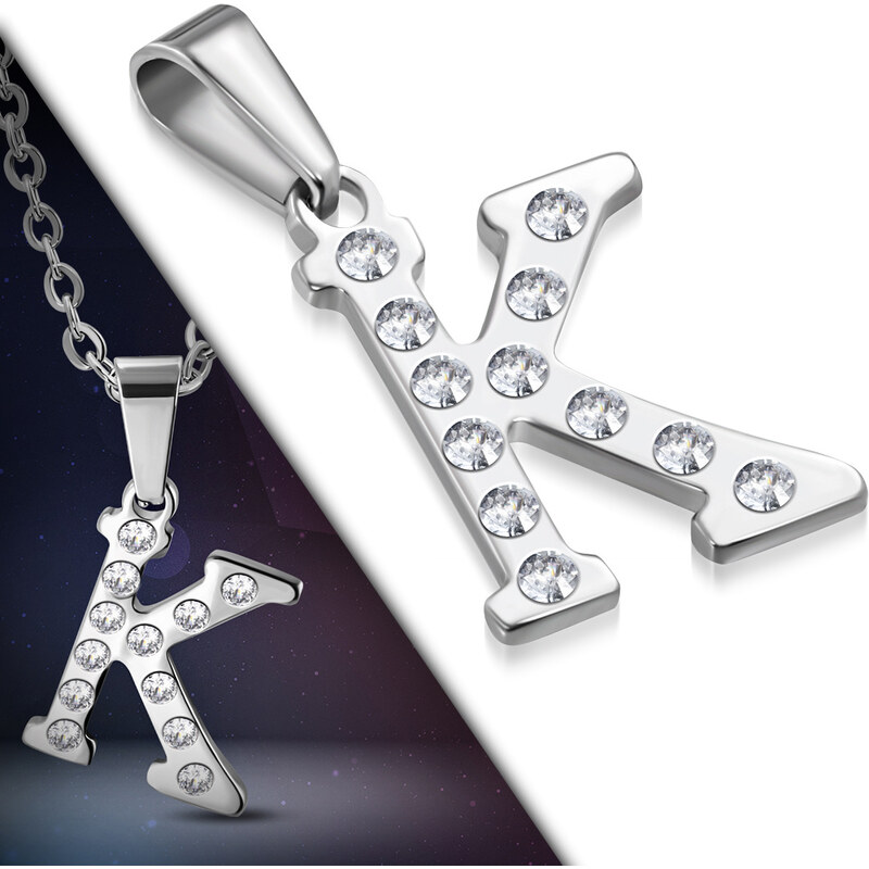 CITY STORM Retiazka s príveskom s písmenom - K - s očkami 2 cm 66889312