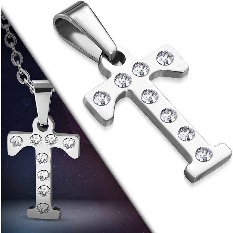 CITY STORM Retiazka s príveskom s písmenom - T - s očkami 2 cm 66889317