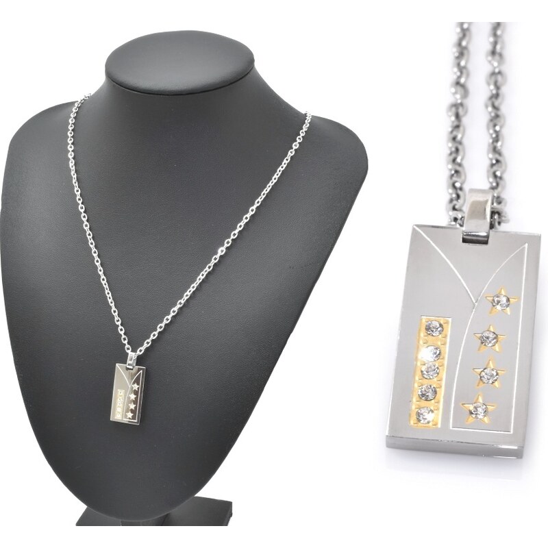 CITY STORM Oceľová retiazka s príveskom zdobená platnička s 66888997