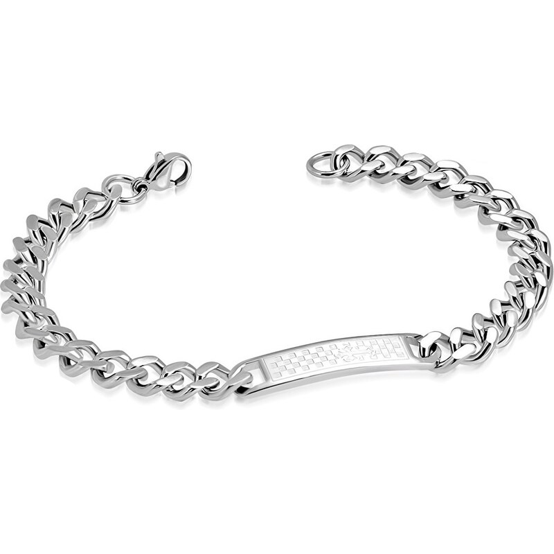 CITY STORM Náramok z chirurgickej ocele strieborný s platničkou a 66888943