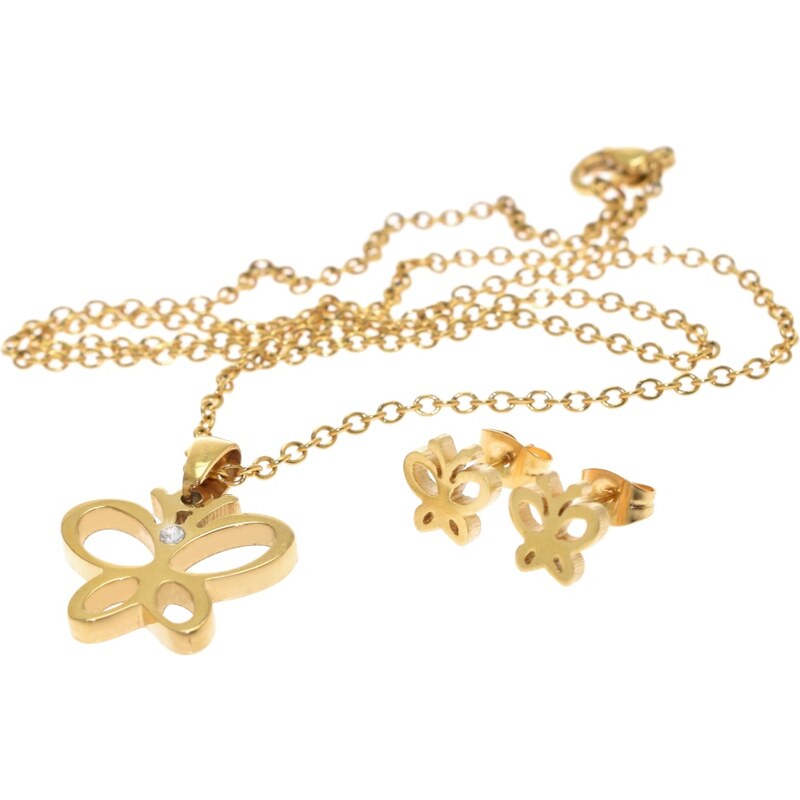 CITY STORM Dámsky set v tvare motýľa retiazka s príveskom a náušnice - 66888842