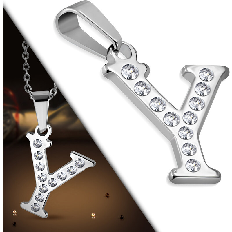 CITY STORM Retiazka s príveskom s písmenom - Y - s očkami 2 cm 66889322