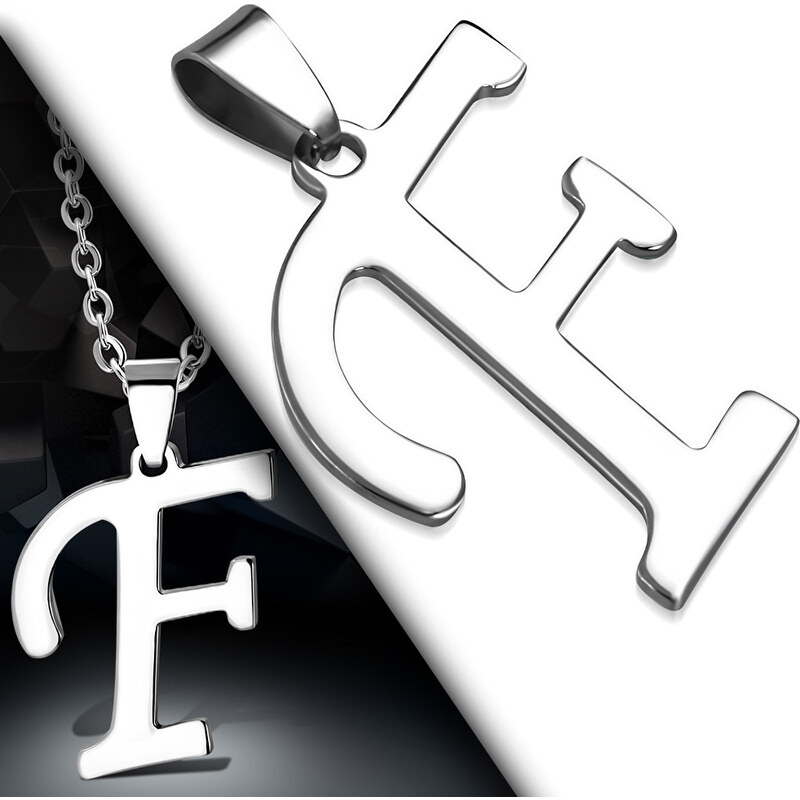 CITY STORM Retiazka s príveskom s písmenom - F - strieborne 3 cm x 3,3 66889304