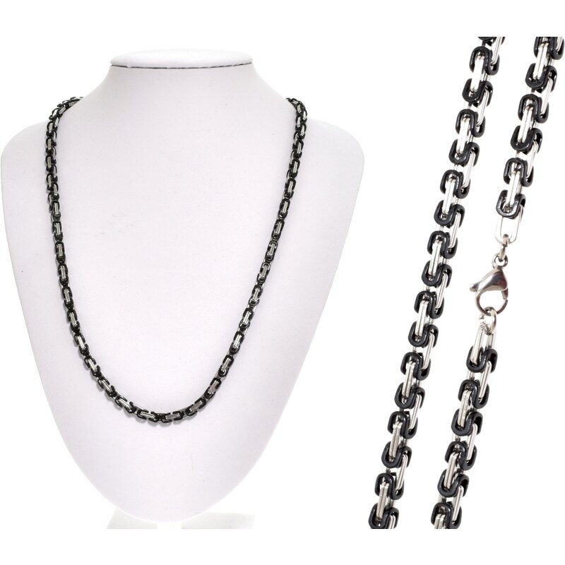 CITY STORM Pánska retiazka kráľovský vzor strieborno-čierna - Dixon 66889027