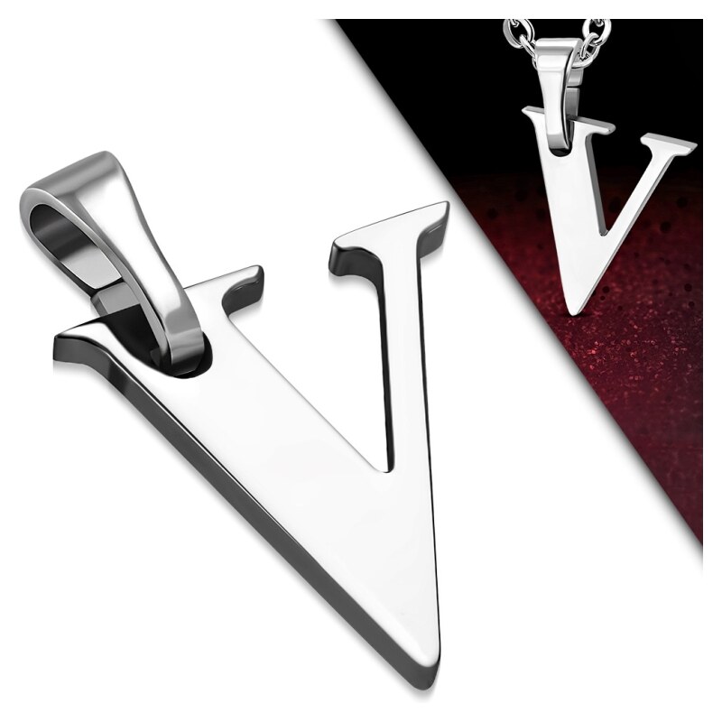 CITY STORM Retiazka s príveskom písmeno V z chirurgickej ocele - 1,7 66889273