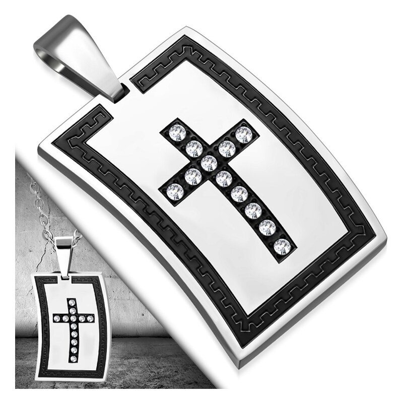 CITY STORM Oceľová retiazka s príveskom platnička s krížom Alfonzo 66888987