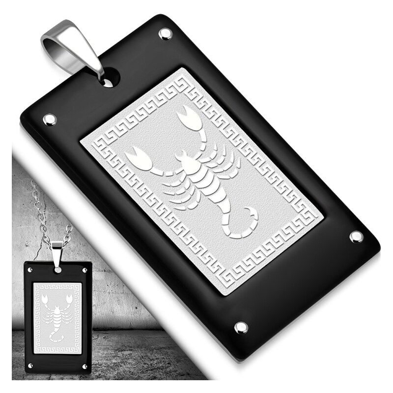 CITY STORM Oceľová retiazka s príveskom platnička znamenie škorpión 66888993