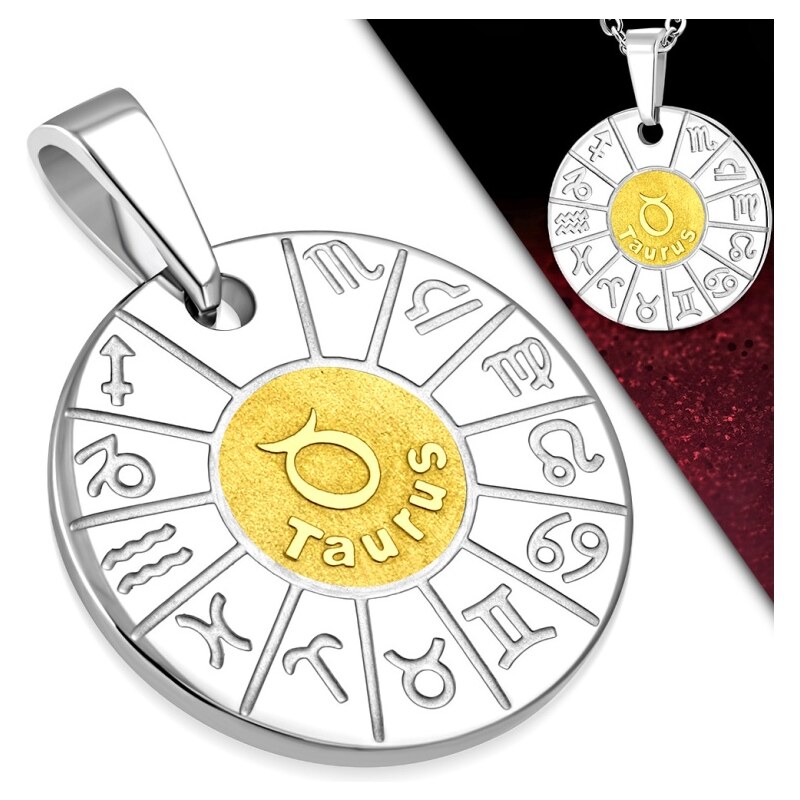 CITY STORM Oceľová retiazka s príveskom znamenie zverokruhu - Býk 66888999