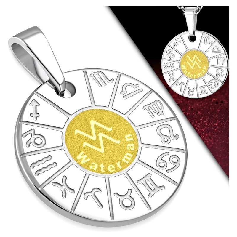 CITY STORM Oceľová retiazka s príveskom znamenie zverokruhu - Vodnár 66889002