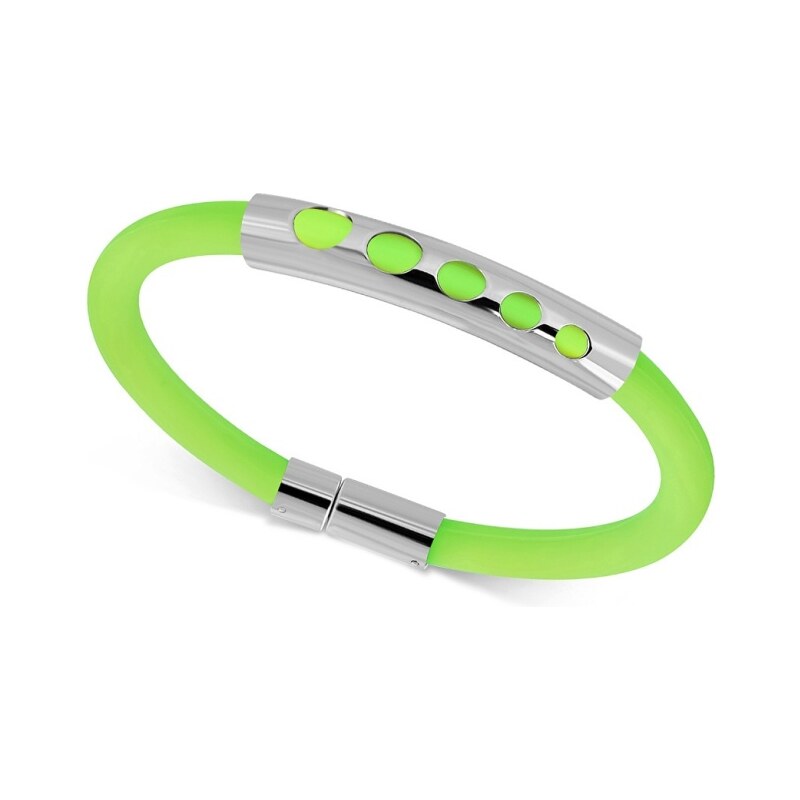 CITY STORM Dámsky silikónový náramok s ozdobou z ocele - zelený II. 66888852