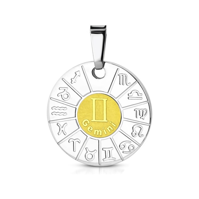 CITY STORM Oceľová retiazka s príveskom znamenie zverokruhu - Blíženci 66888998