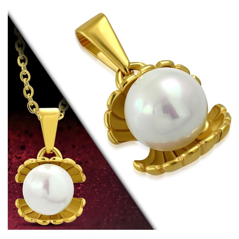 CITY STORM Dámska retiazka s príveskom mušľa s perlou z chirurgickej 66888666