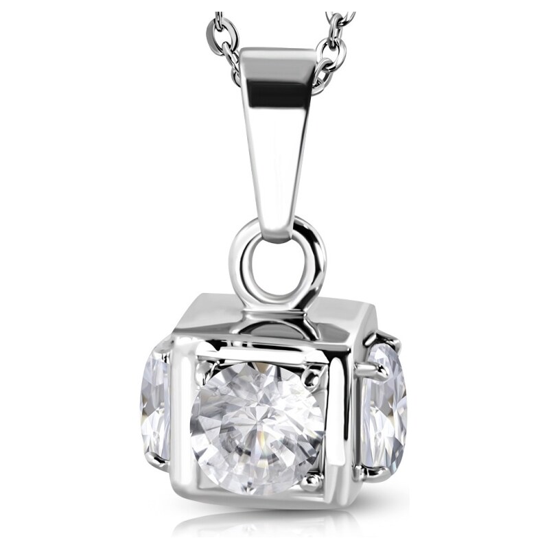 CITY STORM Dámska retiazka s príveskom z chirurgickej ocele kocka s 66888686