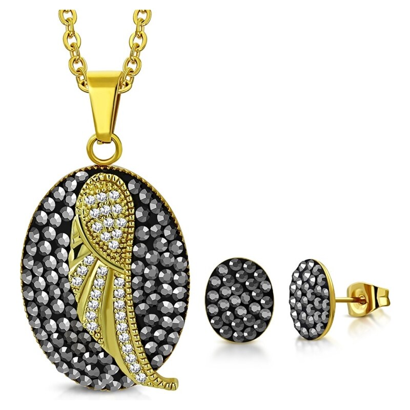 CITY STORM Dámsky set retiazka a náušnice z ocele - Golden Wing 66888837