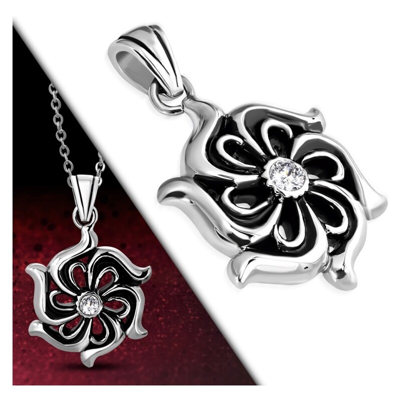 CITY STORM Dámska retiazka z chirurgickej ocele s príveskom kvet vo 66888701