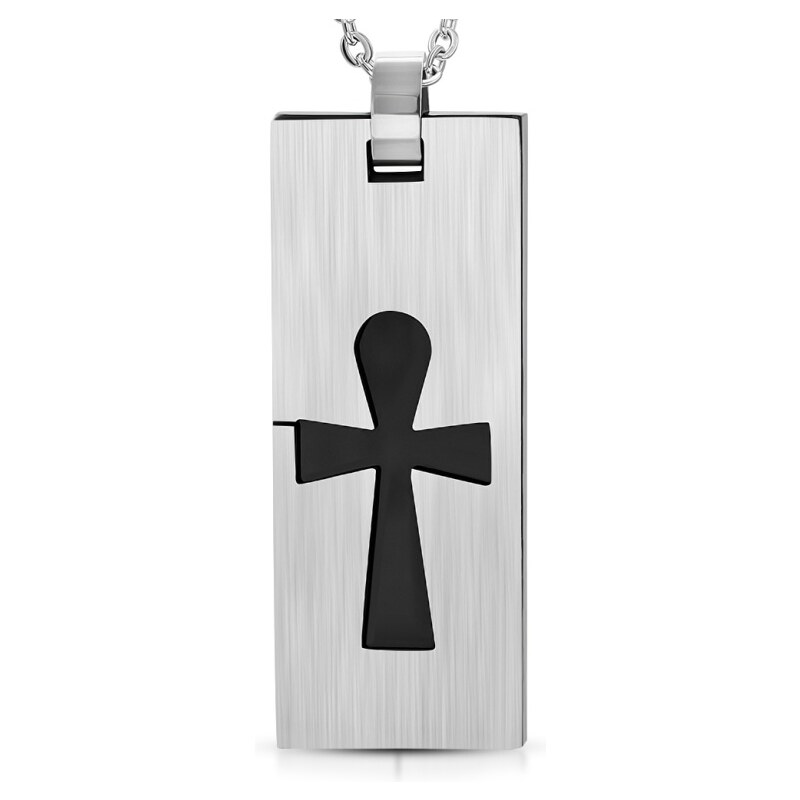 CITY STORM Pánska retiazka s príveskom kríž Ankh z chirurgickej ocele 66889035