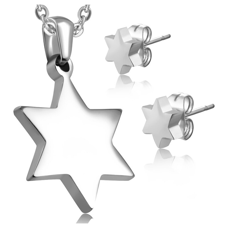 CITY STORM Dámsky set prívesok a náušnice v tvare hviezdy Silver Star 66888825